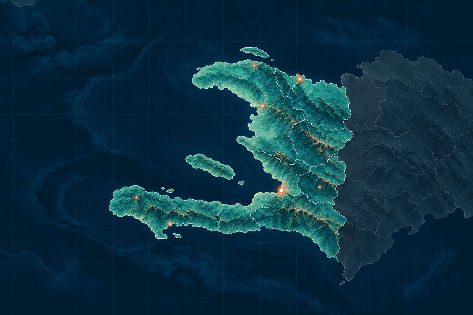 Visualisation cartographique éditoriale d’Haïti